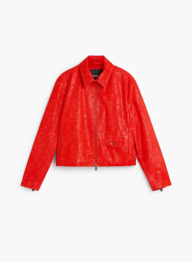 DESIGUAL Red Red faux leather jacket for Women | Best Price UAE